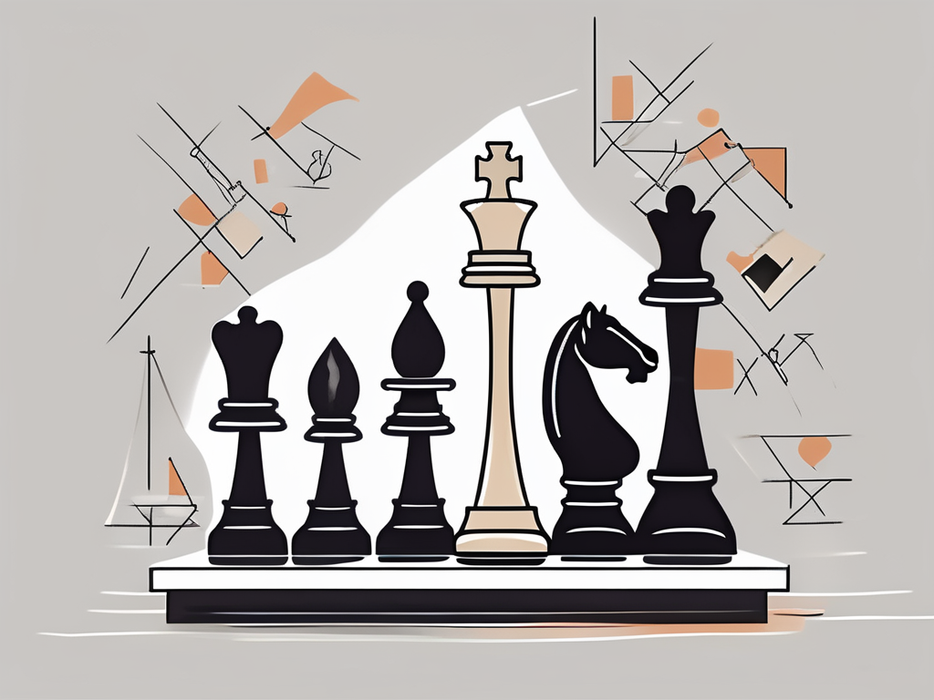 A chessboard with various fundraising-themed pieces like a donation box