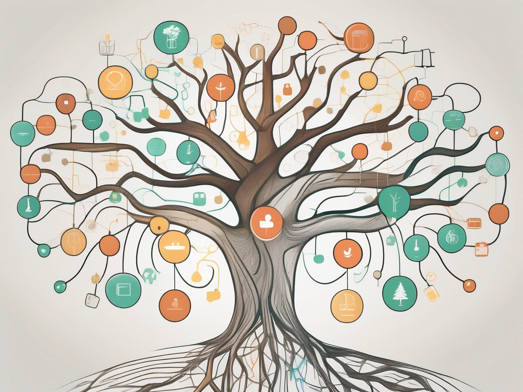 An interconnected tree with various branches representing different nonprofit activities